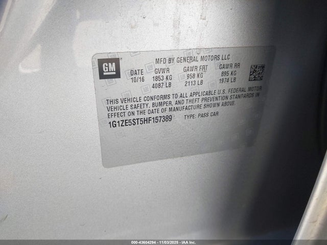 2017 CHEVROLET MALIBU 1G1ZE5ST5HF157389 Photo 8