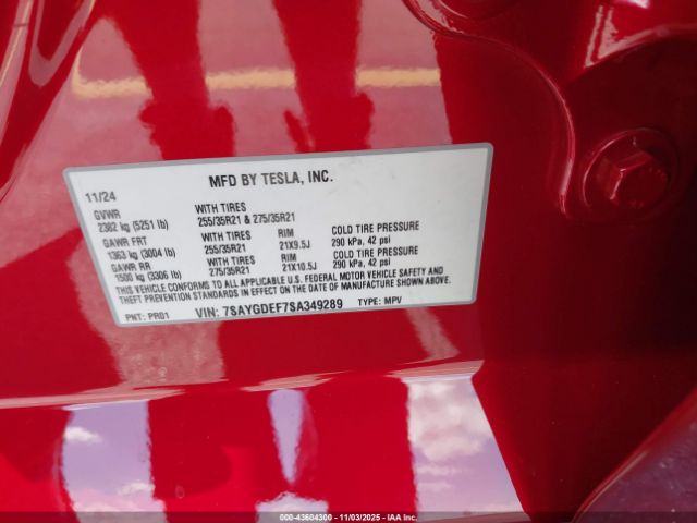 2025 TESLA MODEL Y 7SAYGDEF7SA349289 Photo 8