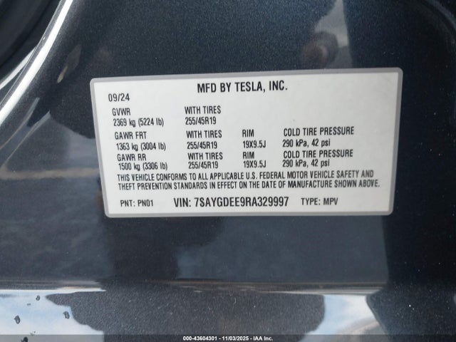2024 TESLA MODEL Y 7SAYGDEE9RA329997 Photo 8