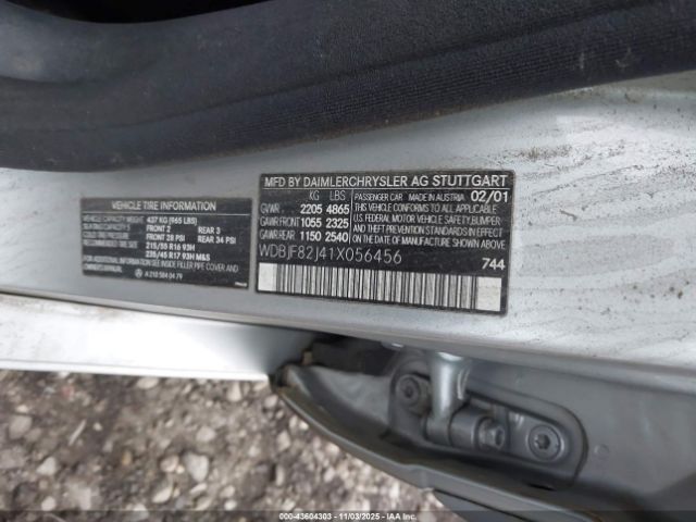 2001 MERCEDES-BENZ E 320 WDBJF82J41X056456 Photo 8