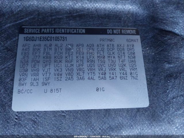 2012 CADILLAC CTS 1G6DJ1E35C0105731 Photo 8