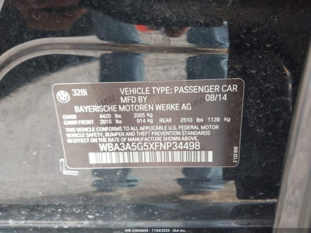 2015 BMW 328I WBA3A5G5XFNP34498 Photo 8