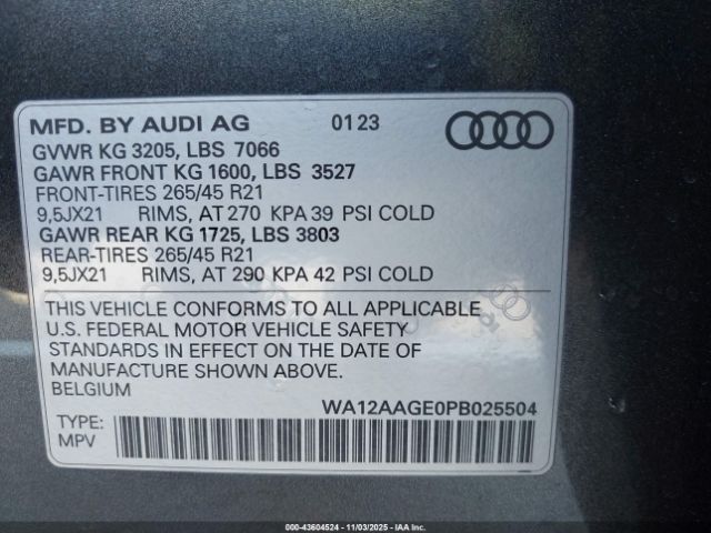 2023 AUDI E-TRON SPORTBACK WA12AAGE0PB025504 Photo 8