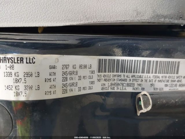 2008 JEEP GRAND CHEROKEE 1J8HR58N78C186659 Photo 8