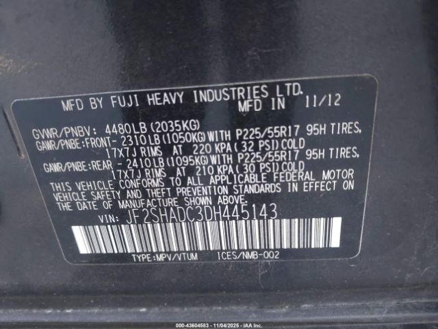 2013 SUBARU FORESTER JF2SHADC3DH445143 Photo 8