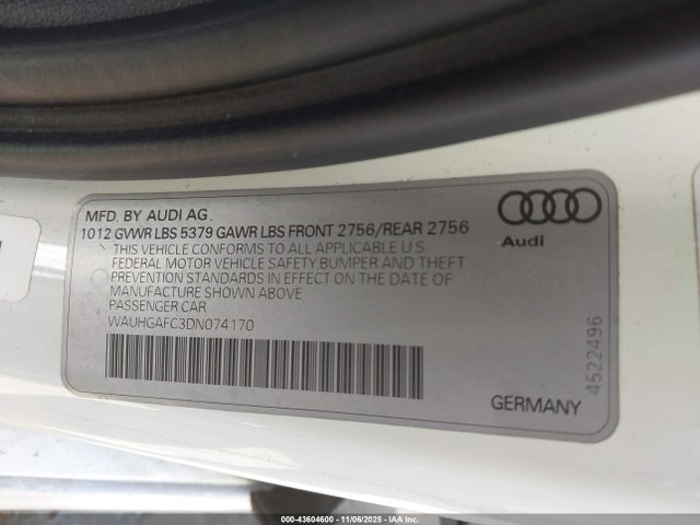 2013 AUDI A6 WAUHGAFC3DN074170 Photo 8