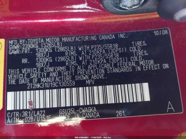 2009 LEXUS RX 350 2T2HK31U19C130559 Photo 8