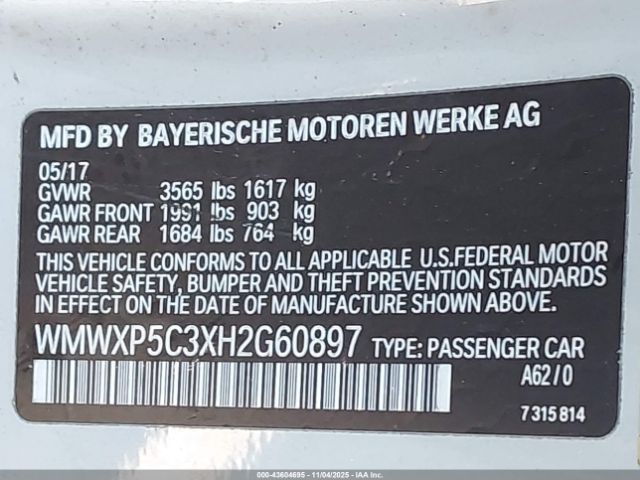 2017 MINI HARDTOP WMWXP5C3XH2G60897 Photo 8