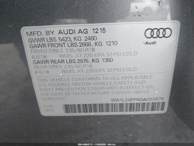 2016 AUDI Q5 WA1L2AFP6GA092876 Photo 8