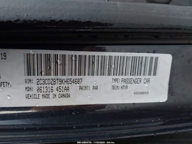 2019 DODGE CHALLENGER 2C3CDZBT9KH654687 Photo 8