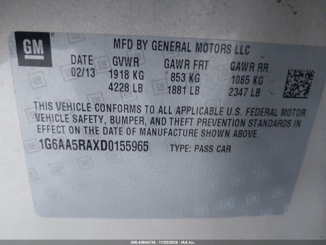 2013 CADILLAC ATS 1G6AA5RAXD0155965 Photo 8