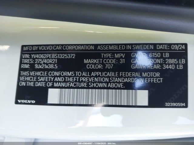 2025 VOLVO XC90 YV4062PE8S1325372 Photo 8