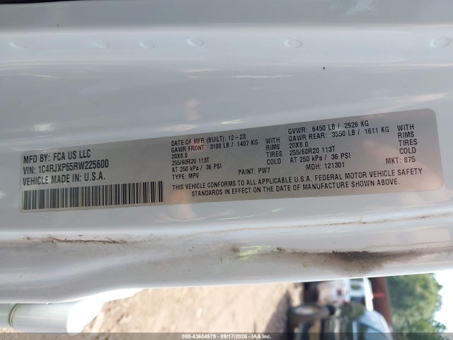 Продажа на аукционе авто 2024 Jeep Wrangler 4xe Sahara 4xe, vin: 1C4RJXP65RW225600, номер лота: 43604979