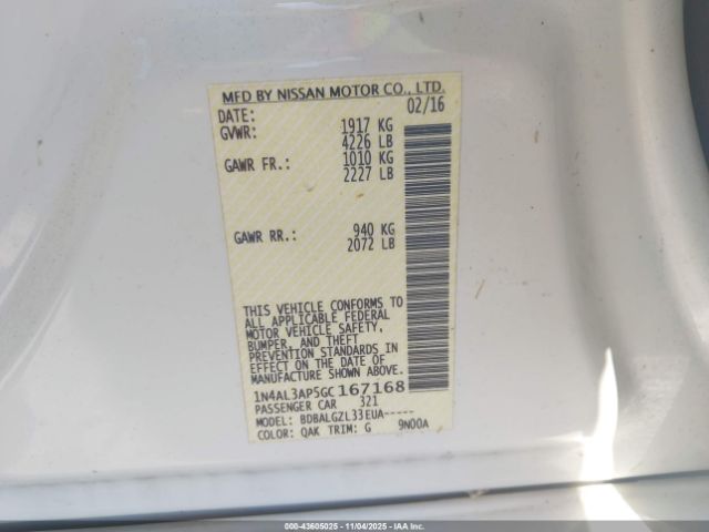 2016 NISSAN ALTIMA 1N4AL3AP5GC167168 Photo 8