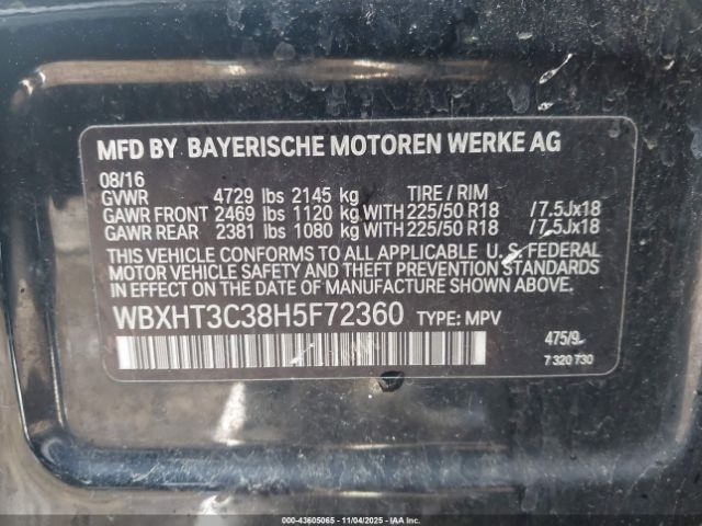 2017 BMW X1 WBXHT3C38H5F72360 Photo 8