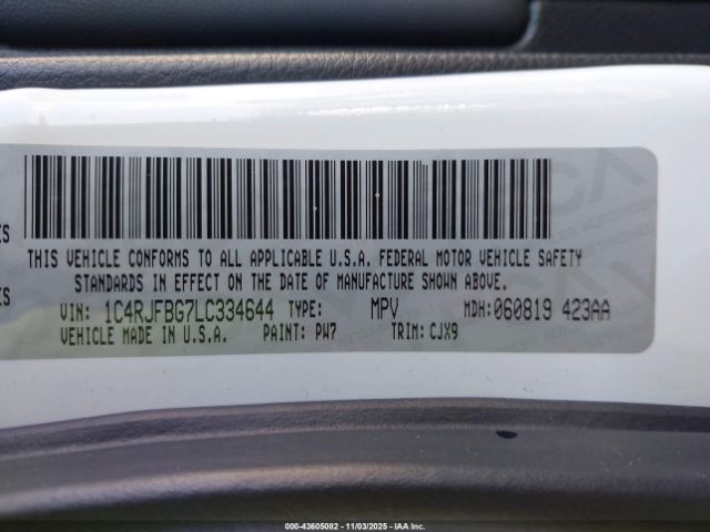 2020 JEEP GRAND CHEROKEE 1C4RJFBG7LC334644 Photo 8