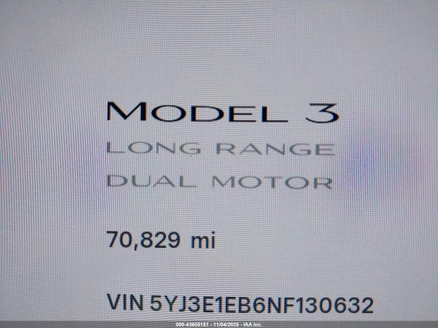 2022 TESLA MODEL 3 5YJ3E1EB6NF130632 Photo 6