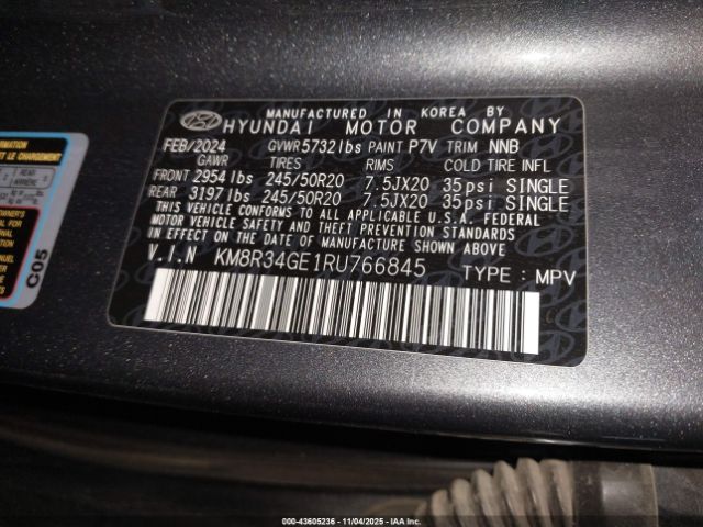 2024 HYUNDAI PALISADE KM8R34GE1RU766845 Photo 8