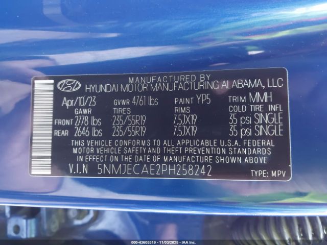 2023 HYUNDAI TUCSON 5NMJECAE2PH258242 Photo 8