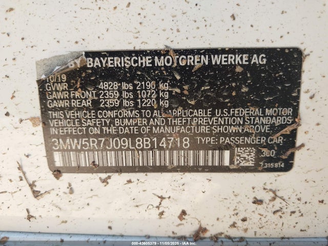 2020 BMW 3 SERIES 3MW5R7J09L8B14718 Photo 8