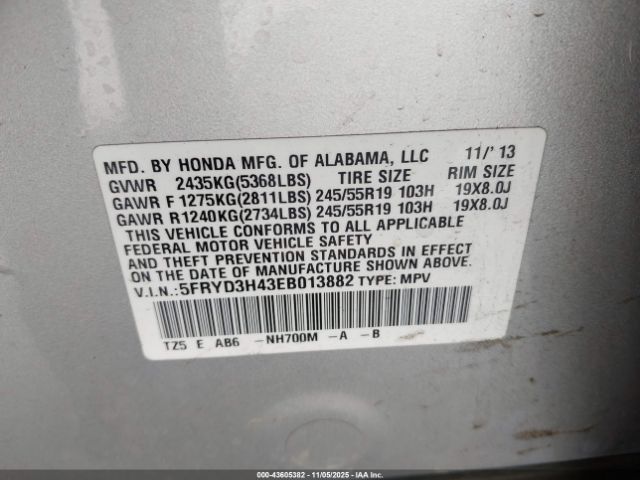 2014 ACURA MDX 5FRYD3H43EB013882 Photo 8