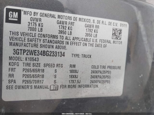2011 GMC SIERRA 1500 3GTP2WE34BG233134 Photo 8