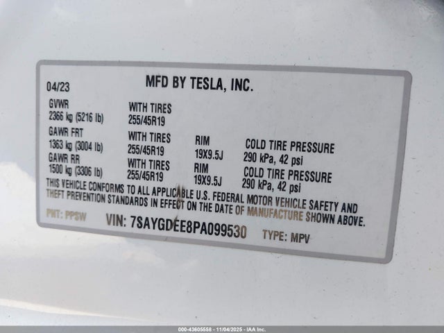 2023 TESLA MODEL Y 7SAYGDEE8PA099530 Photo 8
