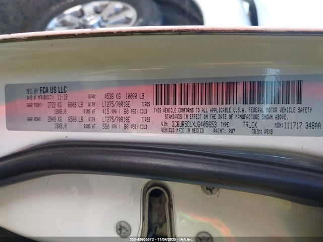 Продаж на аукціоні авто 2018 Ram 2500 Tradesman  4x4 6'4 Box, vin: 3C6UR5CLXJG405653, номер лоту: 43605572