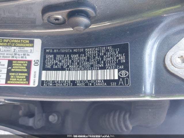 Продажа на аукционе авто 2014 Toyota Corolla Le, vin: 2T1BURHE8EC043984, номер лота: 43605628