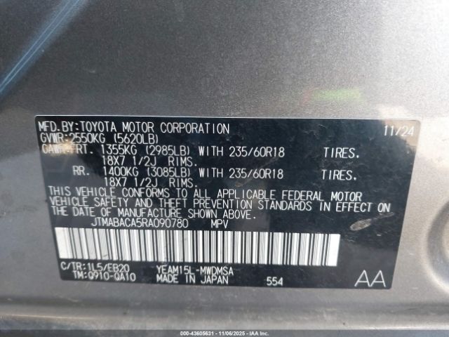 2024 TOYOTA BZ4X JTMABACA5RA090780 Photo 8