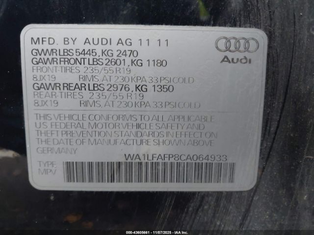 2012 AUDI Q5 WA1LFAFP8CA064933 Photo 8