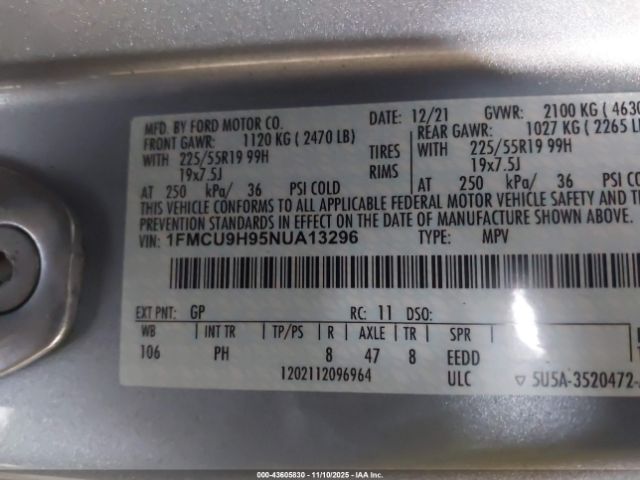 2022 FORD ESCAPE 1FMCU9H95NUA13296 Photo 8