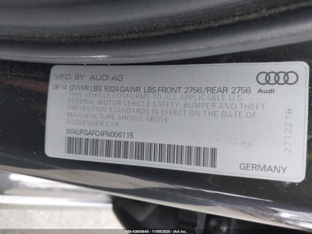 2015 AUDI A6 WAUFGAFC4FN006115 Photo 8