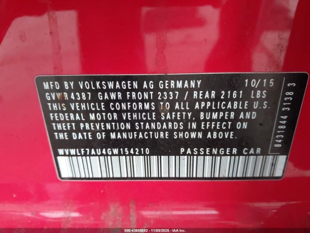 2016 VOLKSWAGEN GOLF R WVWLF7AU4GW154210 Photo 8