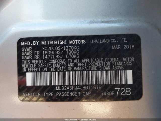 2018 MITSUBISHI MIRAGE ML32A3HJ4JH011576 Photo 8