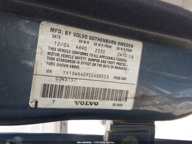 2005 VOLVO V70 YV1SW640952488553 Photo 8