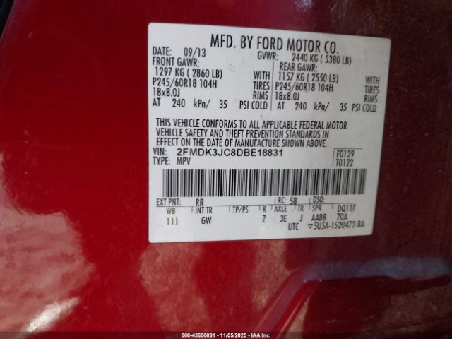 2013 FORD EDGE 2FMDK3JC8DBE18831 Photo 8