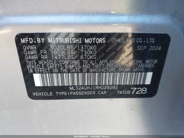 2024 MITSUBISHI MIRAGE ML32AUHJ1RH029292 Photo 8