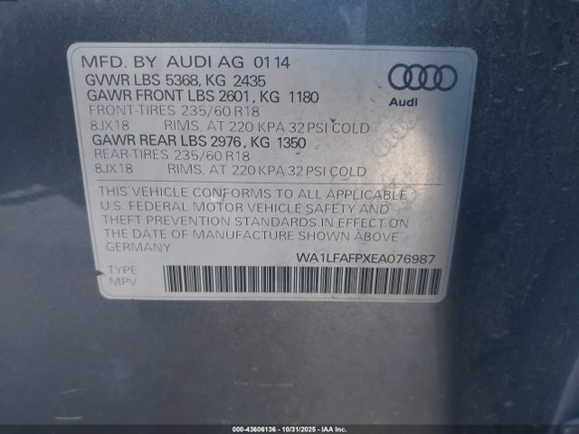 2014 AUDI Q5 WA1LFAFPXEA076987 Photo 8