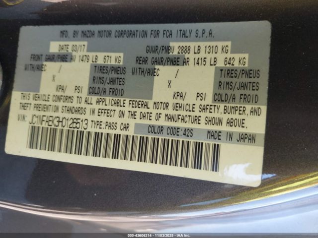 2017 FIAT 124 SPIDER JC1NFAEK3H0126513 Photo 8