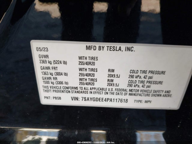 2023 TESLA MODEL Y 7SAYGDEE4PA117618 Photo 8