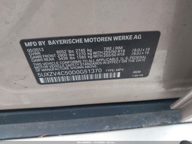 2013 BMW X5 5UXZV4C50D0G51370 Photo 8