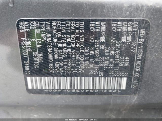 2021 NISSAN ROGUE JN8AT3BA0MW016807 Photo 8