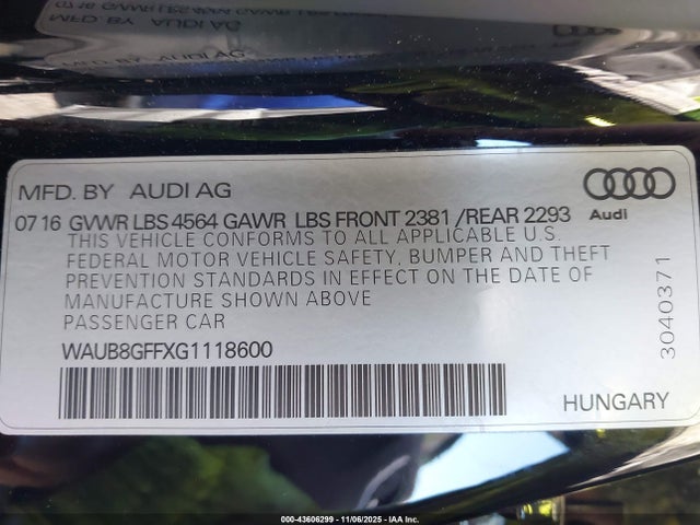2016 AUDI A3 WAUB8GFFXG1118600 Photo 8