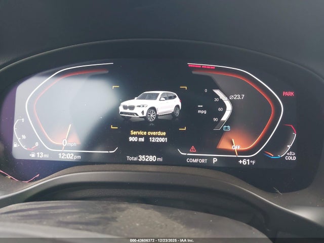 2022 Bmw X3 Sdrive30i მანქანა იყიდება აუქციონზე, vin: 5UX43DP06N9M06632, აუქციონის ნომერი: 43606372