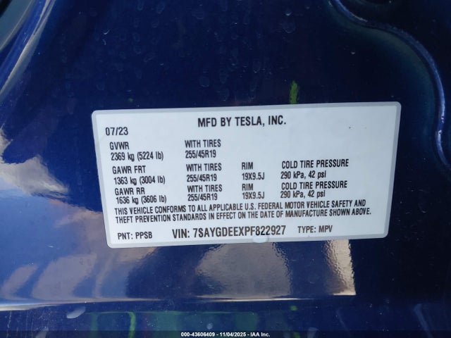 2023 TESLA MODEL Y 7SAYGDEEXPF822927 Photo 8