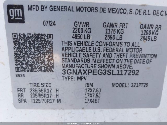 2025 CHEVROLET EQUINOX 3GNAXPEG3SL117292 Photo 8