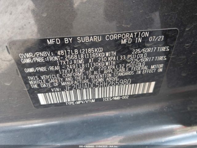 2024 SUBARU CROSSTREK JF2GUADC5RH265980 Photo 8