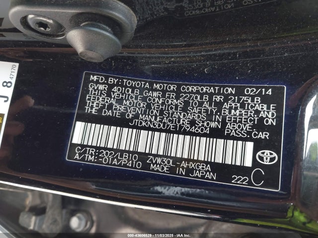 JTDKN3DU7E1794604 Toyota Prius