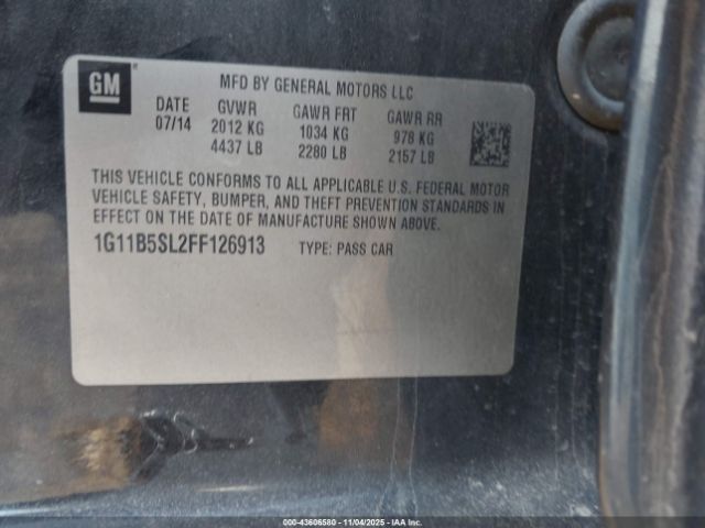 2015 CHEVROLET MALIBU 1G11B5SL2FF126913 Photo 8